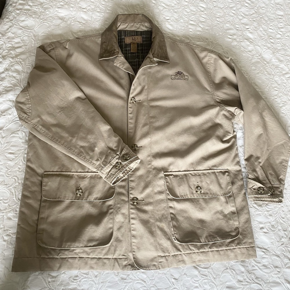 Vtg Gear For Sports Hess Wine Jacket XL Khaki Logo Chore Coat Quilted 90s Barn